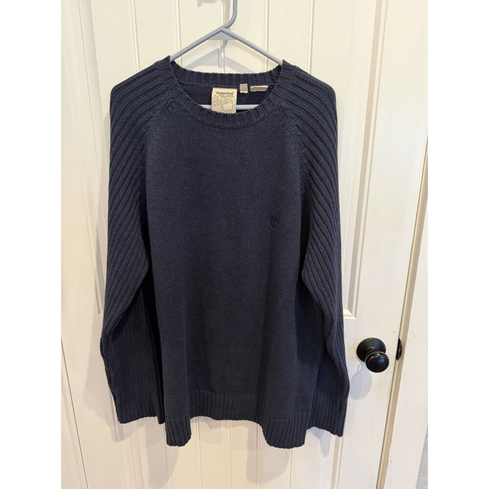 Timberland Men’s XXL Navy Blue 100% Cotton Crewneck Knit Sweater Pullover